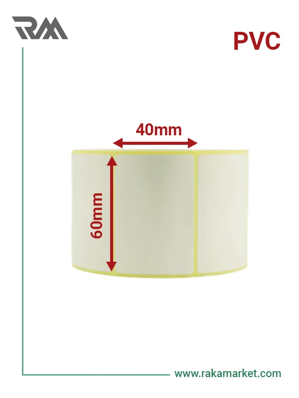 لیبل پی وی سی 60*40 تک ردیفه 1000 تایی